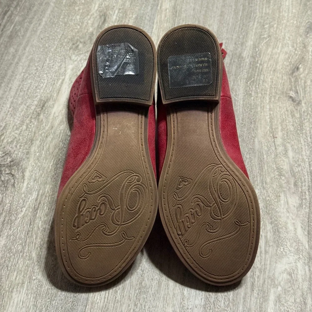 Roxy Vallere 6.5 Red Ankle Boots Women's Suede‎ Leatherette Cutout Boho Casual